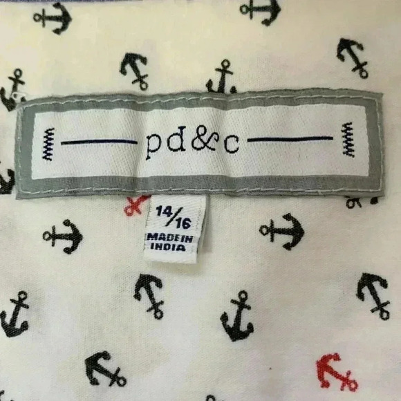 pd&c nautical  motif, short-sleeved button-down, 100% cotton blouse - Picture 4 of 6